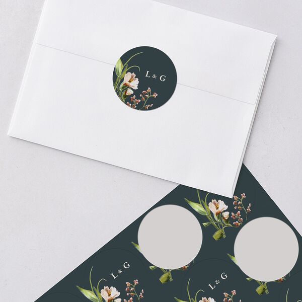 Floral Arch Wedding Stickers Moss Circle