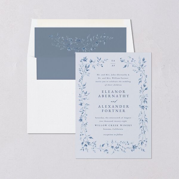 Timeless Floral Envelope Liners Standard Dusty Blue Liner