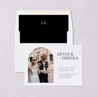 Modern Arch Photo Rehearsal Dinner Invitations Pure White Signature Blank Standard