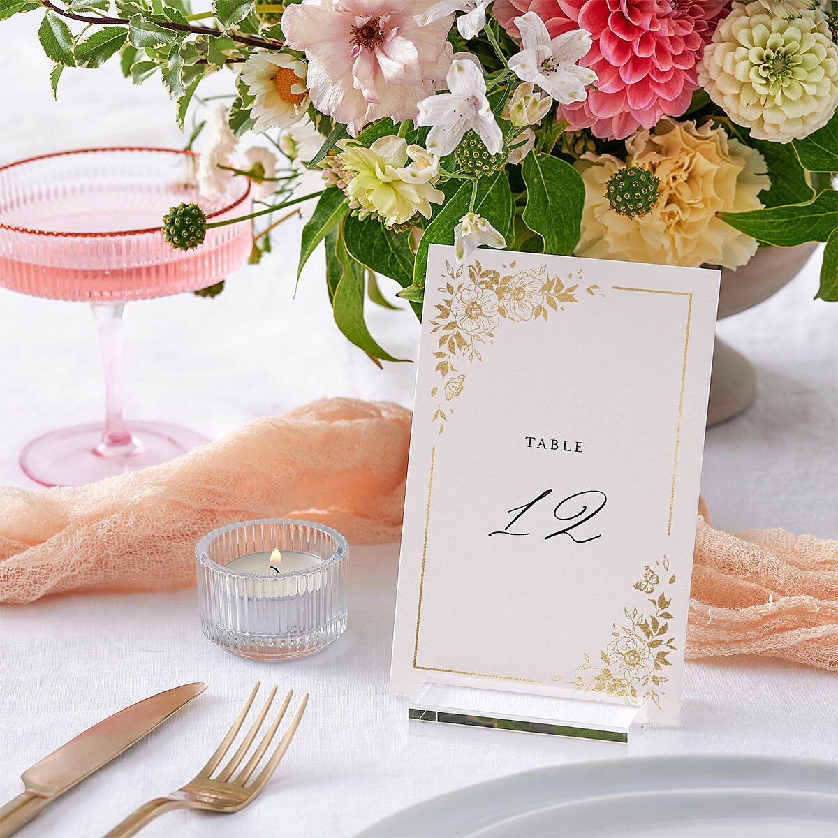 Baroque Garden Table Numbers Gold Champagne Signature