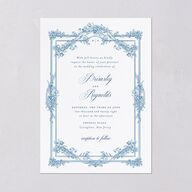 Elegant Antique Toile Frame Wedding Invitations by Bridgerton Cruise Signature Blank No Standard