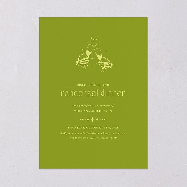 Til Death Do We Disco Rehearsal Dinner Invitations Pear Signature Blank Standard