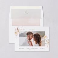 Floral Photo Save the Date Cards Blush Signature smooth Blank No Standard
