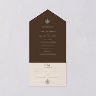 Simple Rustic Fall Leaf All-in-One Wedding Invitations Deep Bronze Signature Light Both Recipient and Return Addresses No
