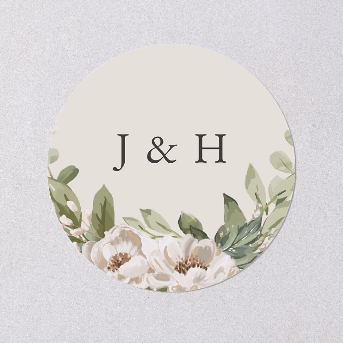 Greenery Laurel Wedding Stickers Champagne Circle