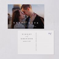 Ethereal Floral Save the Date Postcards Sheer Lilac