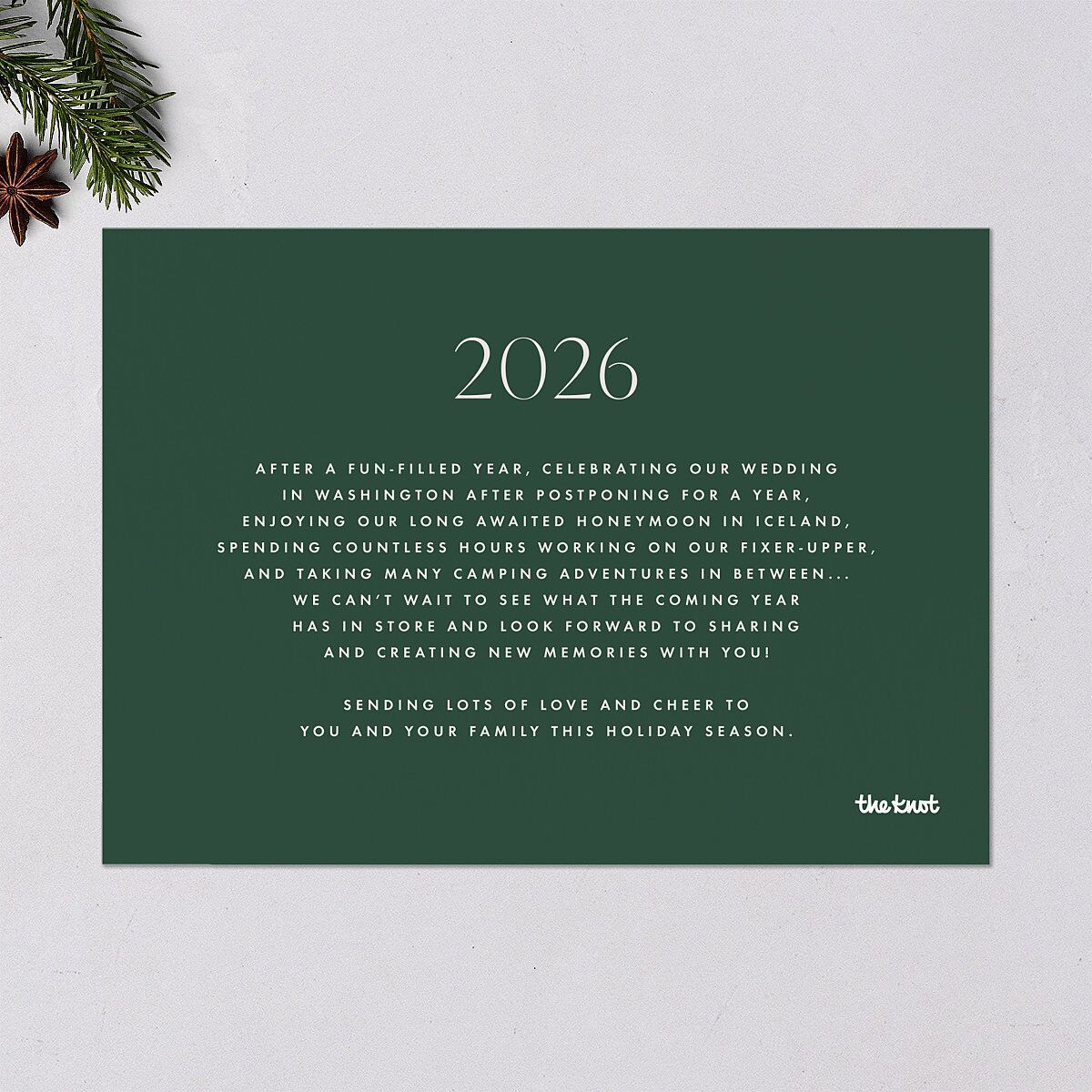 Faith Hope Love Holiday Cards Hunter Green Signature Blank Standard Landscape