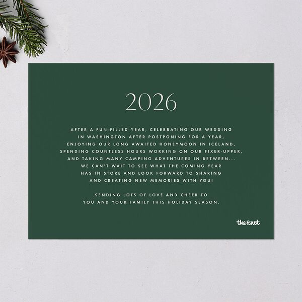 Faith Hope Love Holiday Cards Hunter Green Signature Blank Standard Landscape
