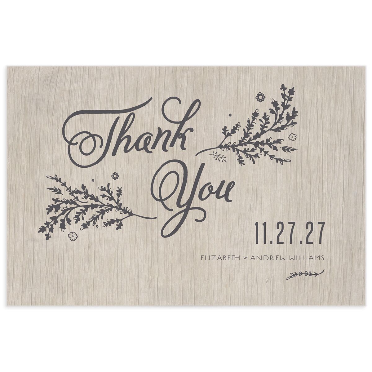 Rustic Chic Thank You Postcards