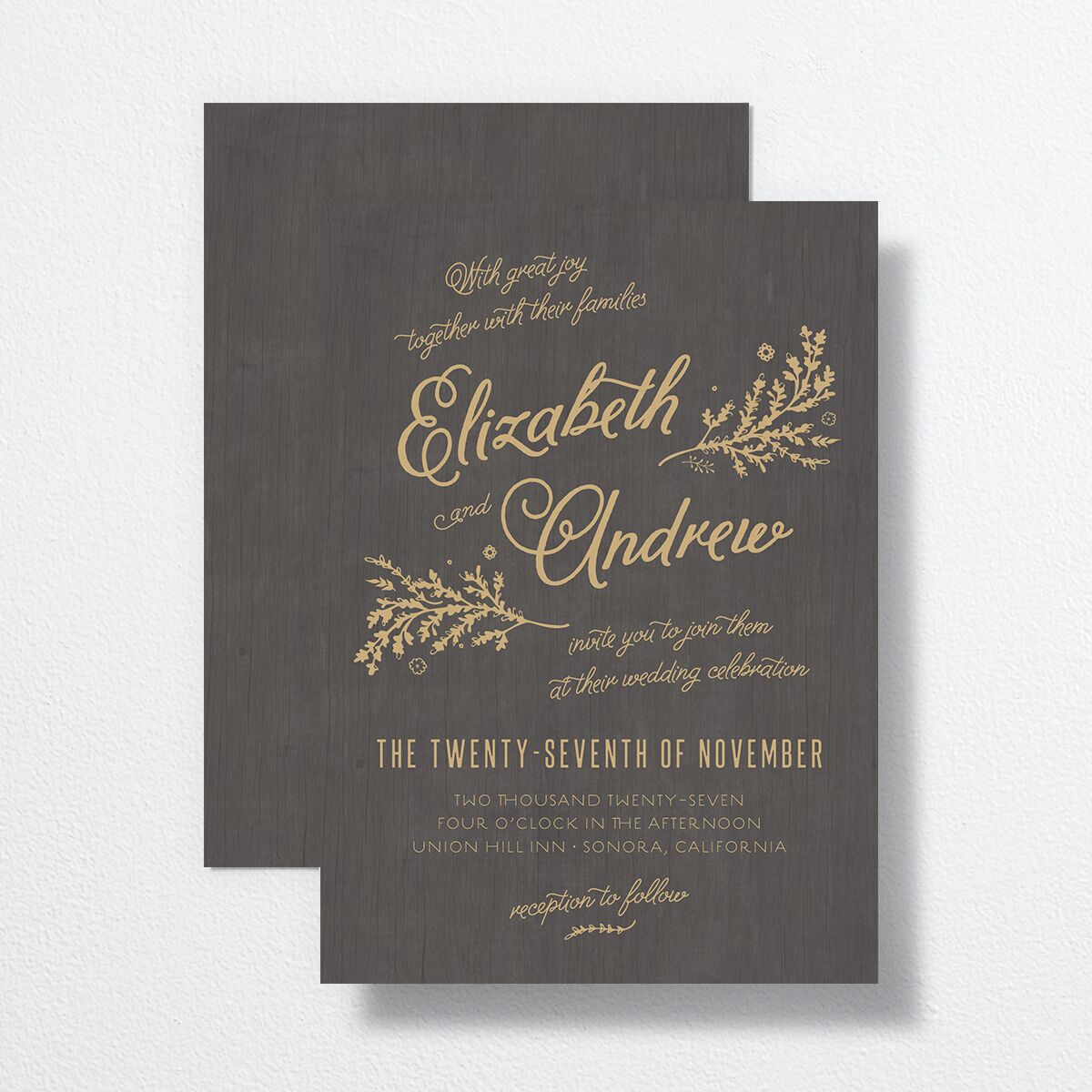 Rustic Chic Wedding Invitations Tan Signature Blank No