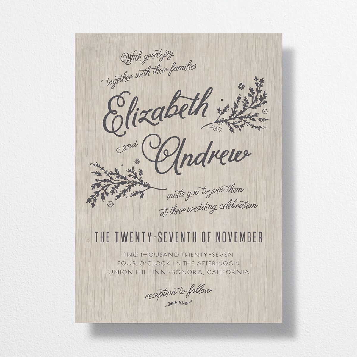 Rustic Chic Wedding Invitations Medieval Grey Signature No