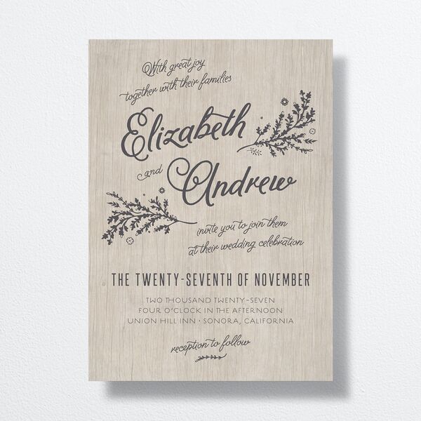 Rustic Chic Wedding Invitations Medieval Grey Signature No