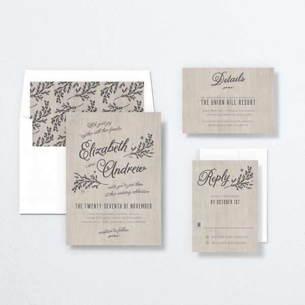 Rustic Chic Wedding Invitations Medieval Grey Signature No