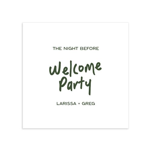 The Night Before Simple Welcome Party Cocktail Napkins Scottish Green Napkin Uncoined