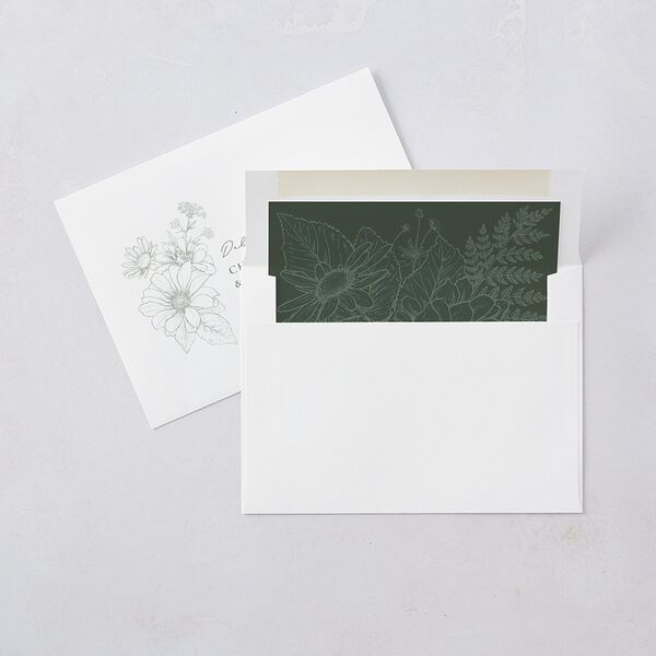 Rustic Botanical Foil Wedding Invitations Moss Gold Signature Blank No Standard