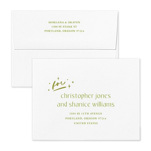 Til Death Do We Disco Thank You Card Envelopes Pear White Both Recipient and Return Addresses Signature Standard