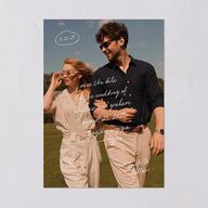 Sunny Day Modern Script Save the Date Cards Pure White Signature smooth Blank No Standard