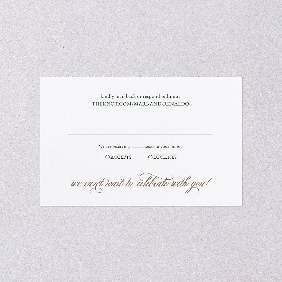 Polished Photo Foil All-in-One Wedding Invitations Emerald Signature Light Both Recipient and Return Addresses No