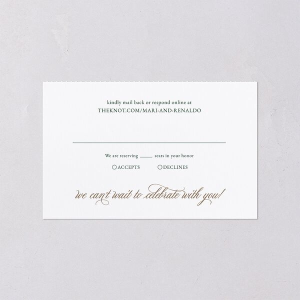Polished Photo Foil All-in-One Wedding Invitations Emerald Signature Light Both Recipient and Return Addresses No