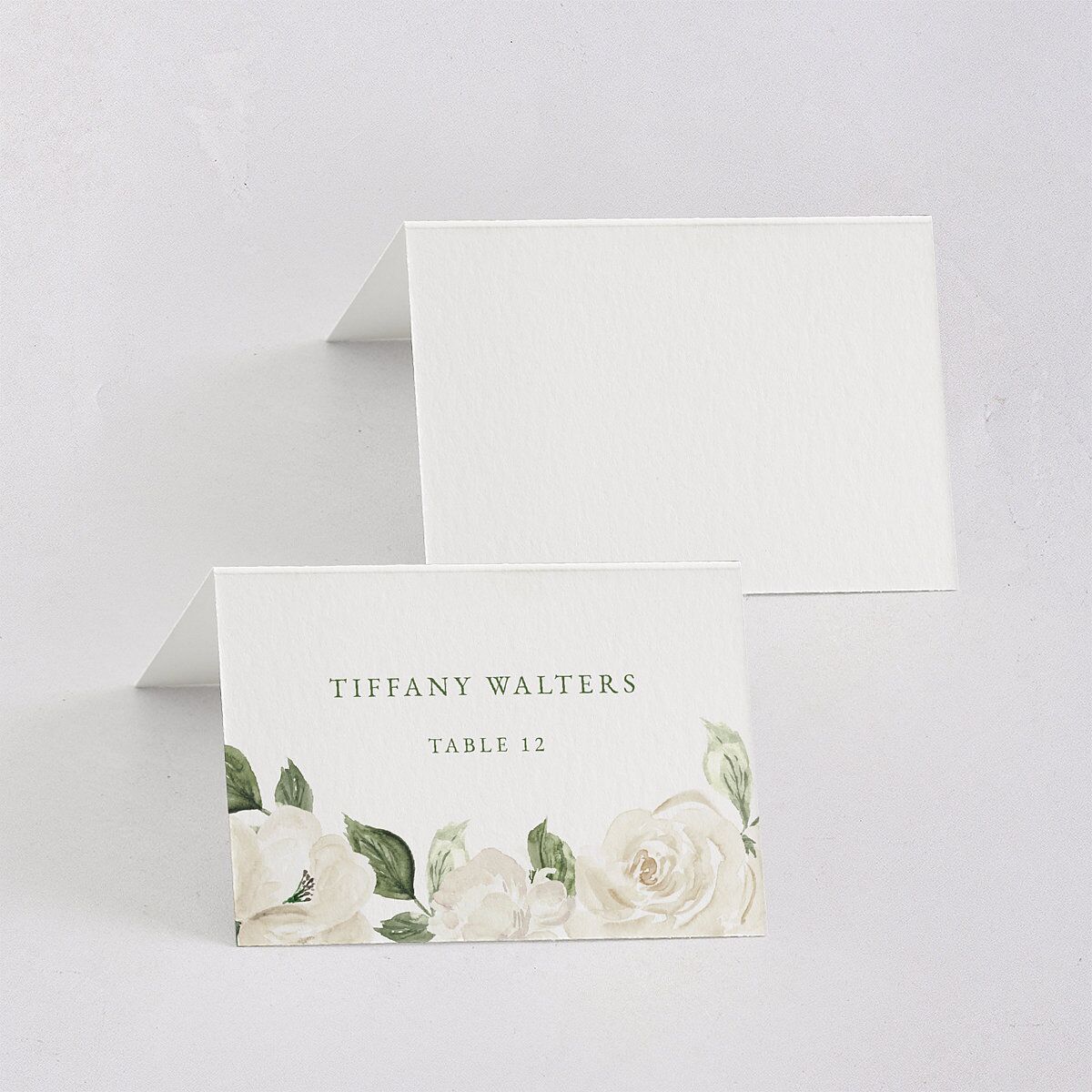 Romantic Garden Place Cards Snow Signature