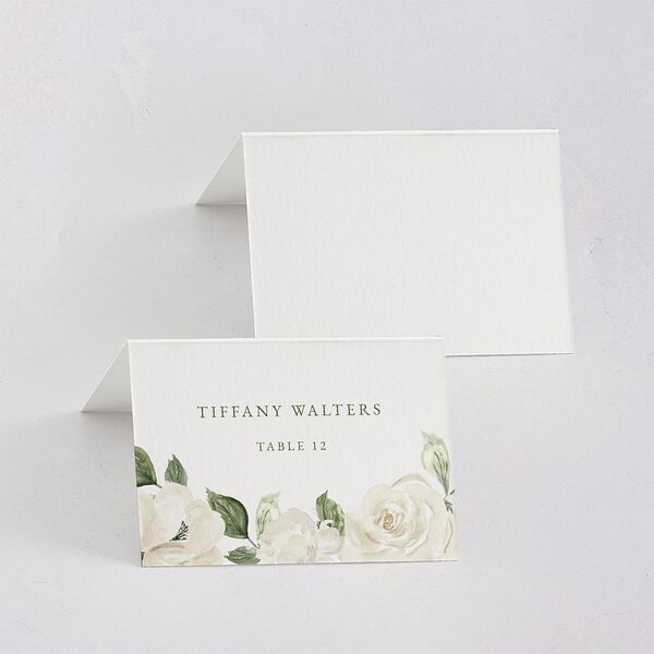 Romantic Garden Place Cards Snow Signature