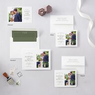 Classic Stack Save The Date Postcards Dark Camo