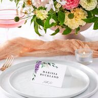Romantic Wisteria Place Cards Purple Petal Signature