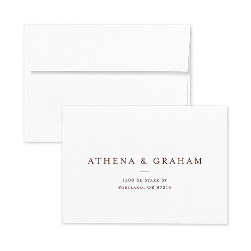 Intricate Vintage Wedding Response Card Standard Envelopes White Tan Return Address Signature Standard