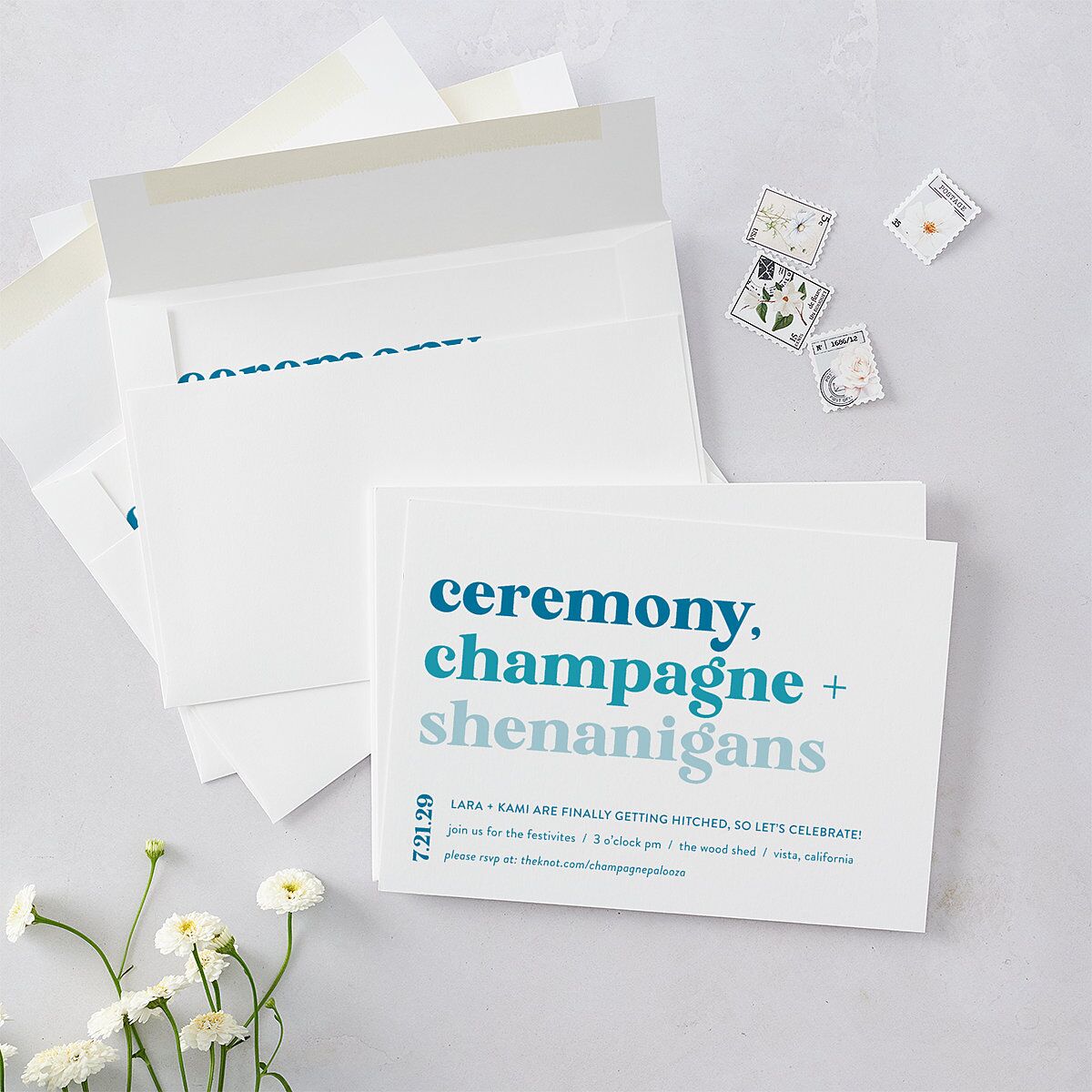 Vibrant Bold Wedding Invitations Cruise Signature Blank No Standard