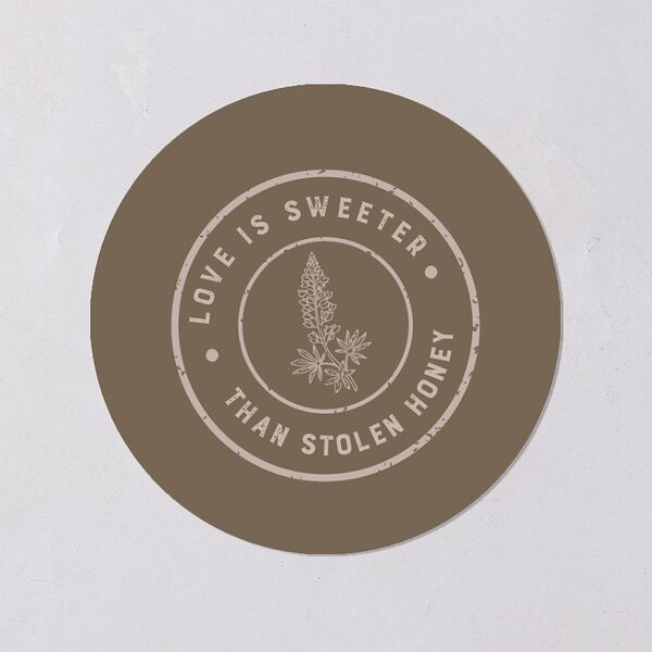 Hitched in Texas Wedding Stickers Charcoal Circle