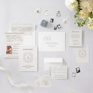 Timeless Passport Wedding Invitations Linen Signature Blank No Standard