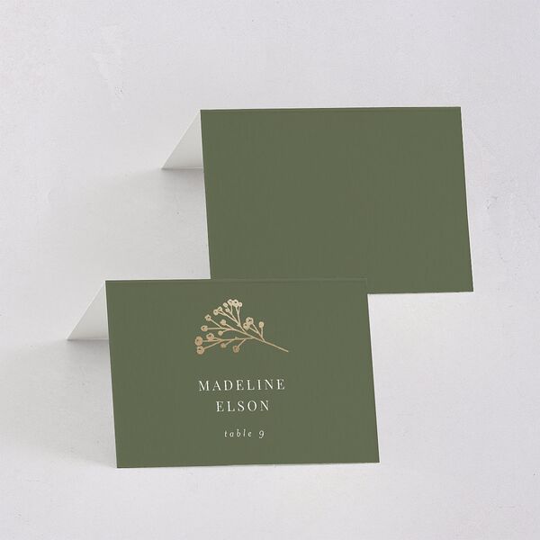 Baby's Breath Place Cards Gold Dark Camo Signature