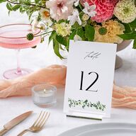Simple Vine Table Numbers Deep Olive Signature