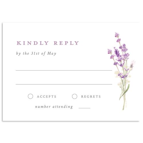 Elegant Farmhouse Lavender Wedding Response Cards Lavender Signature Standard