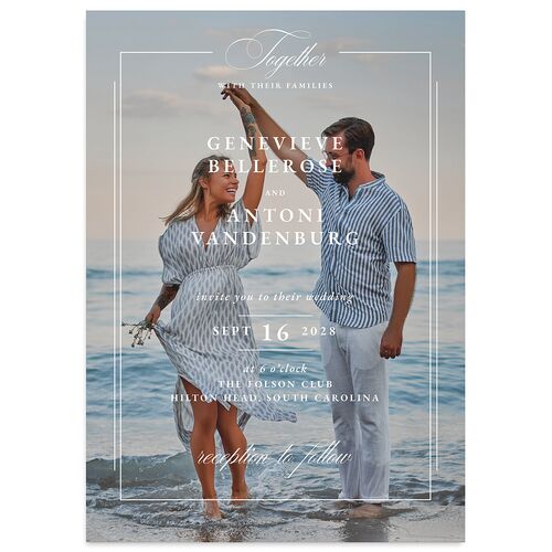 Elegant Photograph Wedding Invitations Driftwood Signature Blank No Standard