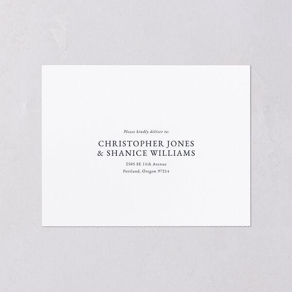 Classically Stated All-in-One Wedding Invitations Navy No Signature Light Both Recipient and Return Addresses