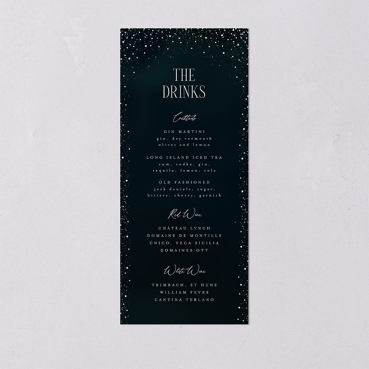 Sparkling Night Menus Navy Signature