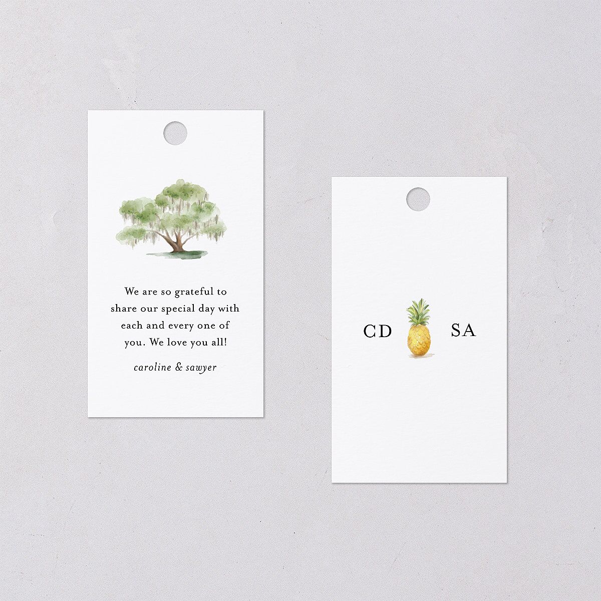 Charming Charleston Favor Gift Tags Pure White Signature