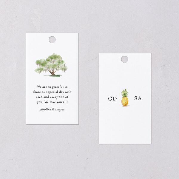 Charming Charleston Favor Gift Tags Pure White Signature