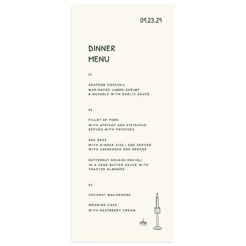 Hand Drawn Recipe Menus Dark Camo Signature