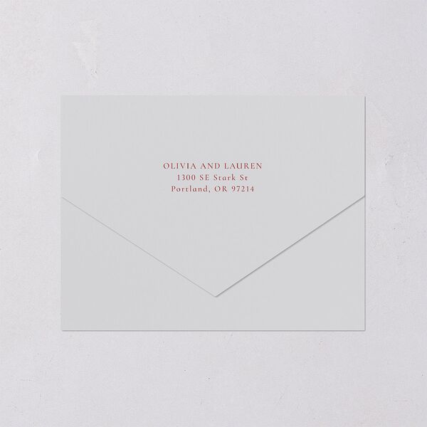 Vintage Vase All-in-One Wedding Invitations Burgundy Signature Light Both Recipient and Return Addresses No