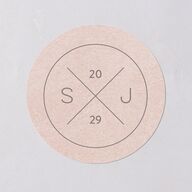 Painted Desert Wedding Stickers Dusty Rose Circle