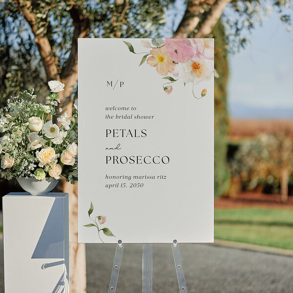Pastel Garden Bridal Shower Standard Welcome Sign Large Pink Cotton Standard Indoor Foam Core L Welcome