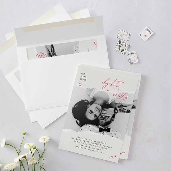 DIY Crafty Photo Wedding Invitations Ruby Signature Blank No Standard