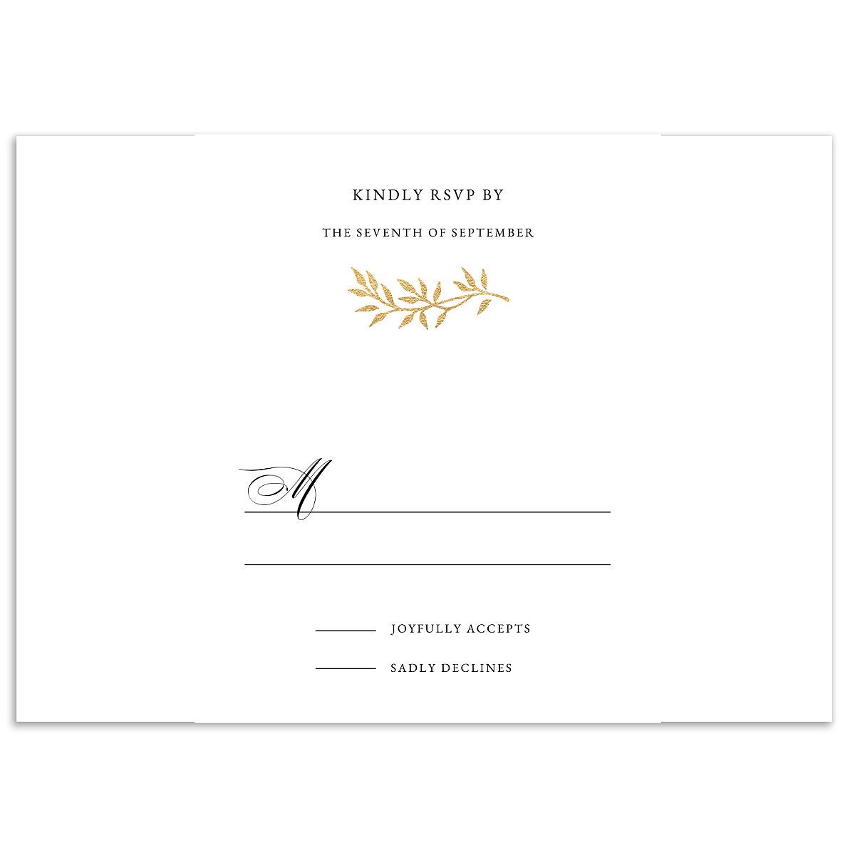 Formal Crest Wedding Response Cards
