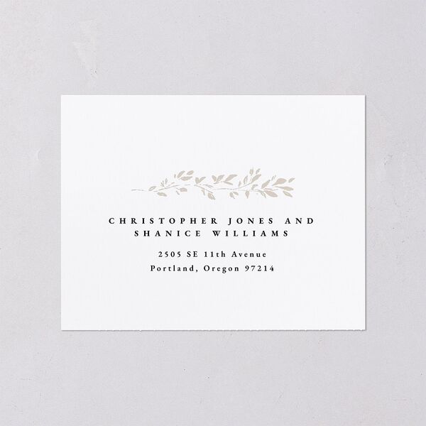 Dainty Frame All-in-One Wedding Invitations Pure White Signature Light Both Recipient and Return Addresses No