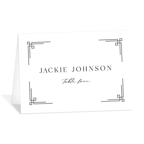 Church Cross Place Cards Medieval Grey Signature