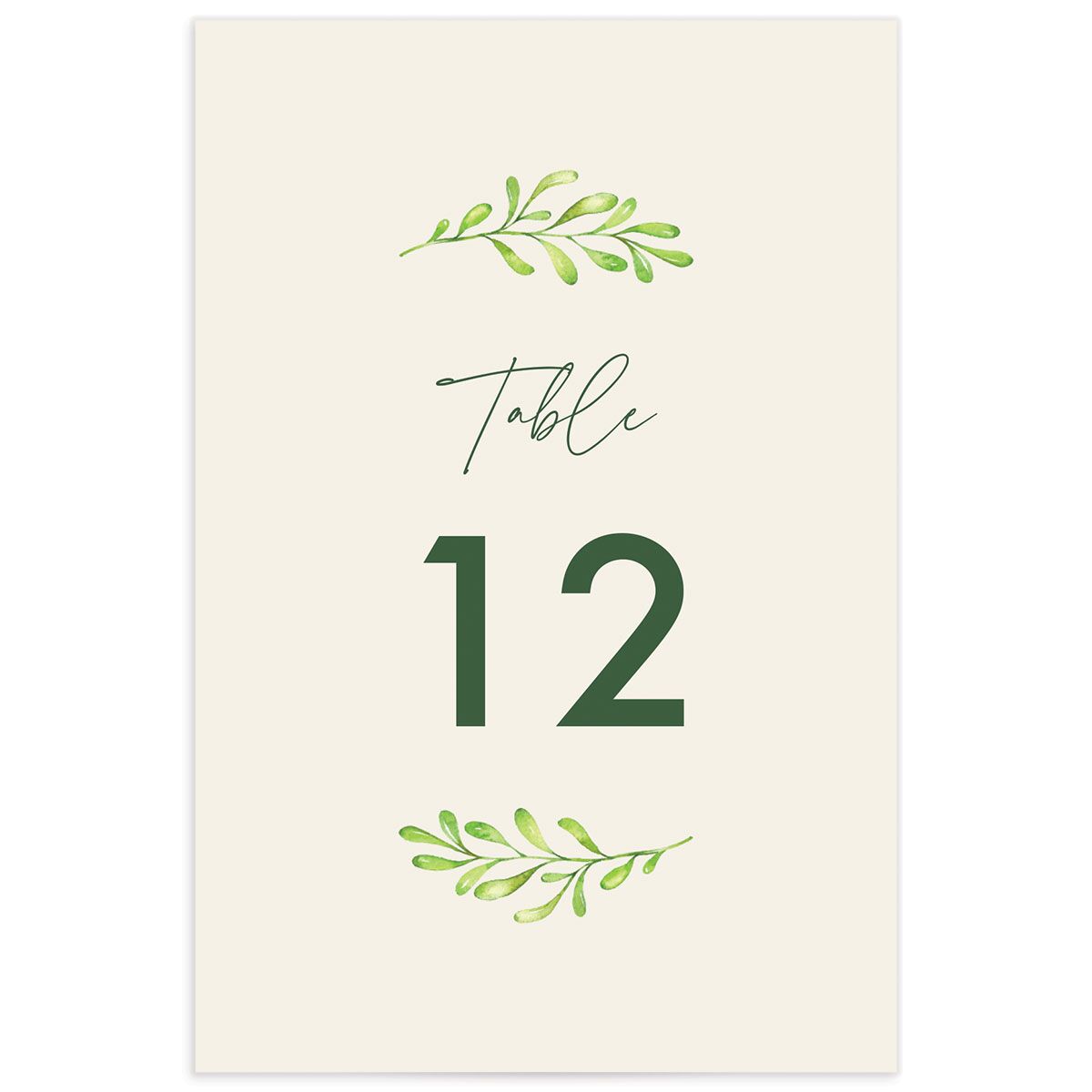 Calligraphic Botanical Table Numbers