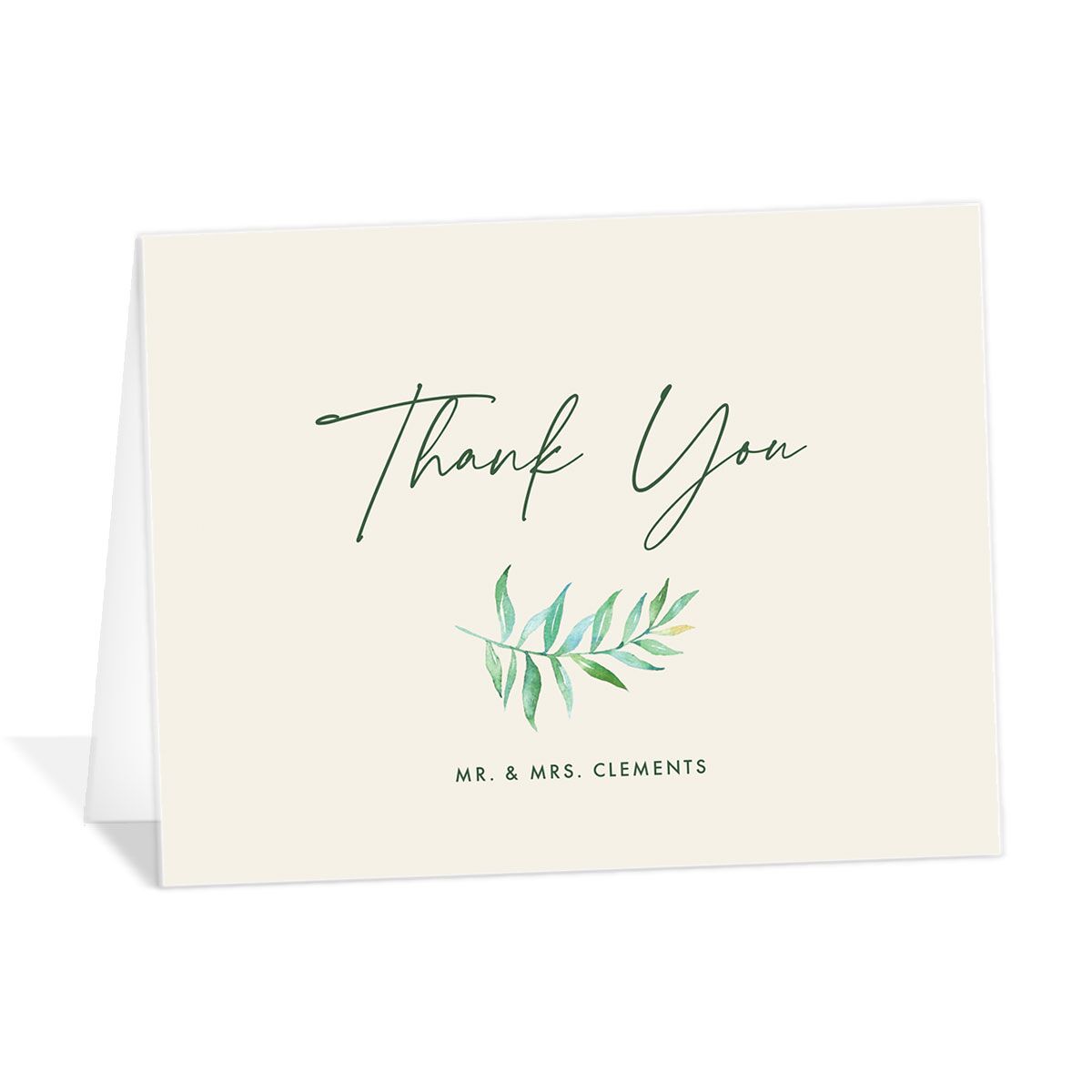 Calligraphic Botanical Thank You Cards