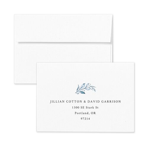 Classic Greenery Wedding Response Card Standard Envelopes White Standard Ocean Return Address Signature